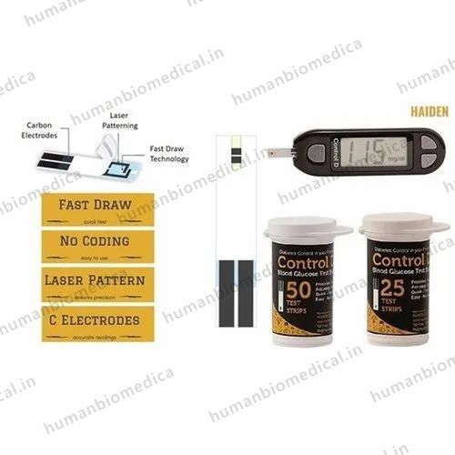 Plastic Control D Blood Glucose Test Strip, For Clinical