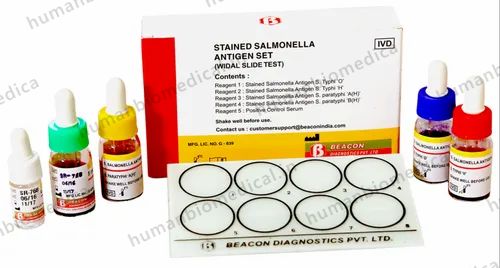 Stained Salmonella Antigen Set, For Widal Slide Test, Packaging Type: Bottle