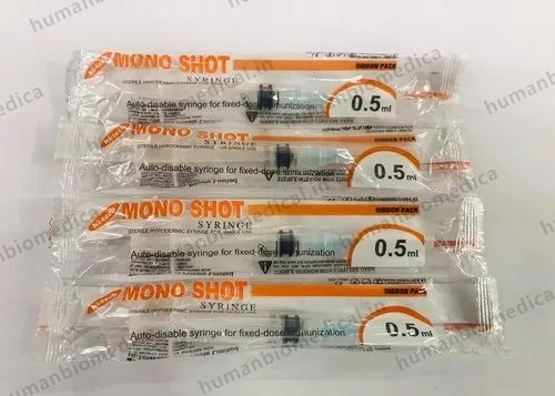 Plastic Auto Disable Syringe 0.5 Ml