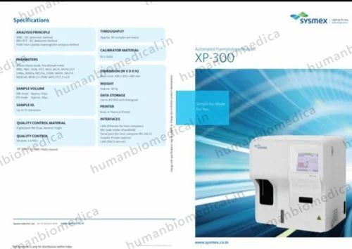 Sysmex Automated Haematology Analyser Xp-300, 3-Part