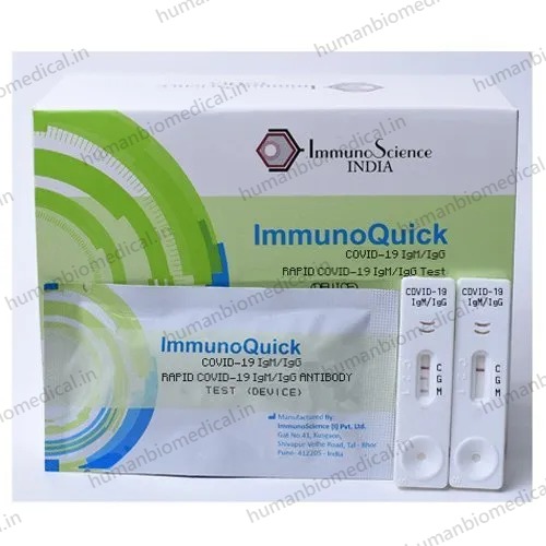 Immunoquick Covid-19 IgM/IgG Rapid Antibody Test Kit, Number of Reactions(Preps)/Kit: 25 Tests