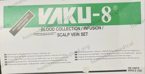 Plastic Vaku 8 Blood Collection Set, Size: 0.70*19Mm (22G), For Laboratory