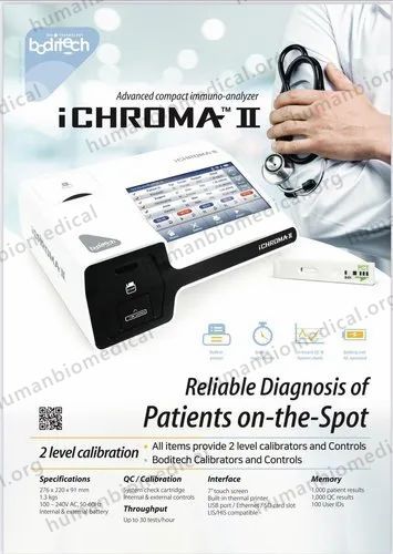 Fully Automatic POCT I-Chroma II Immunoassay Analyzer, For Laboratory, User Input: Touch