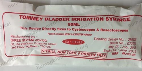 Plastic Bladder Irrigation Syringe, Single Pcs Packing