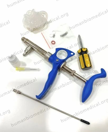 Steel 2 ml Vaccine Syringe for Pigs, 1 Set With Accessories
