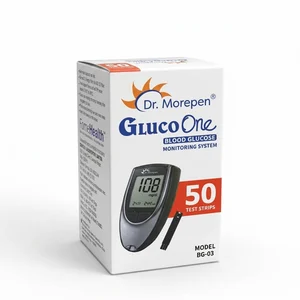 Dr. Morepen BG-03 Glucose , 50 Strips (Black/White)(Only Strips, No Glucometer)