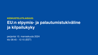 Keskustelutilaisuus: EU:n elpymis- ja palautumistukiväline ja kilpailukyky