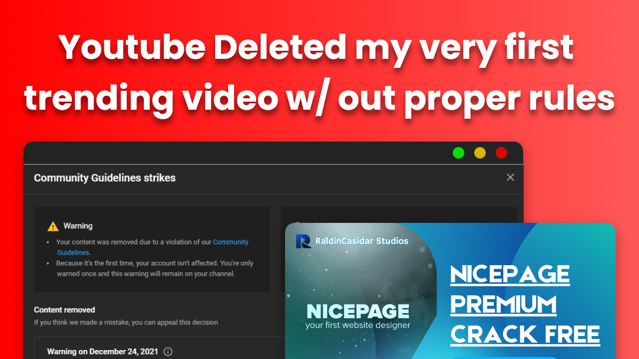 I got my first copyright strike on youtube