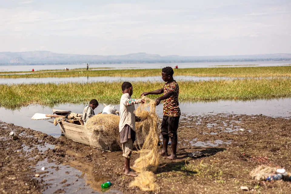 Etiopía. Lago Awasa. Fishermen