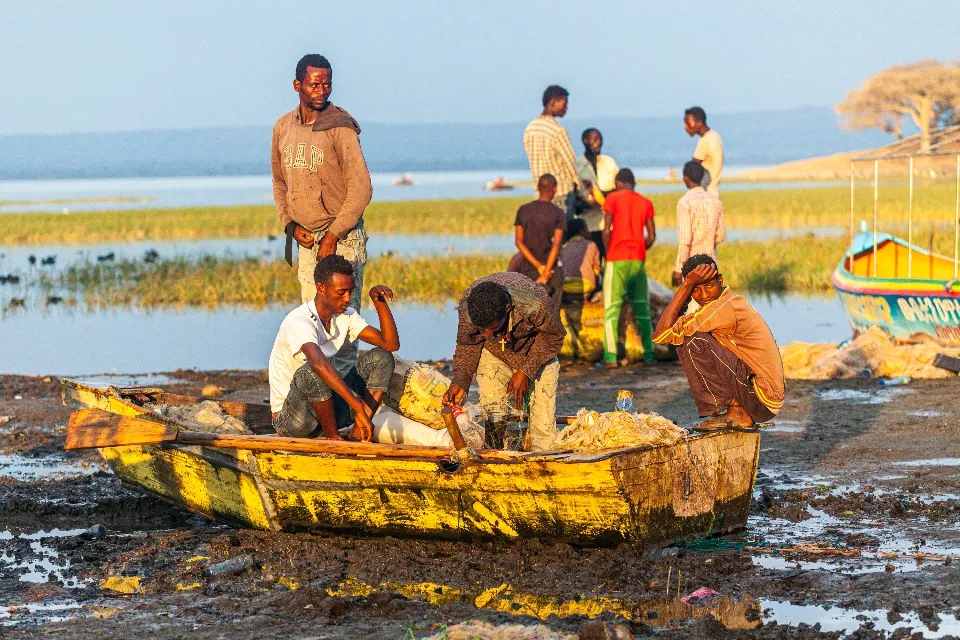 Etiopía. Lago Awasa. Fishermen