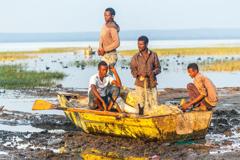 Etiopía. Lago Awasa. Fishermen