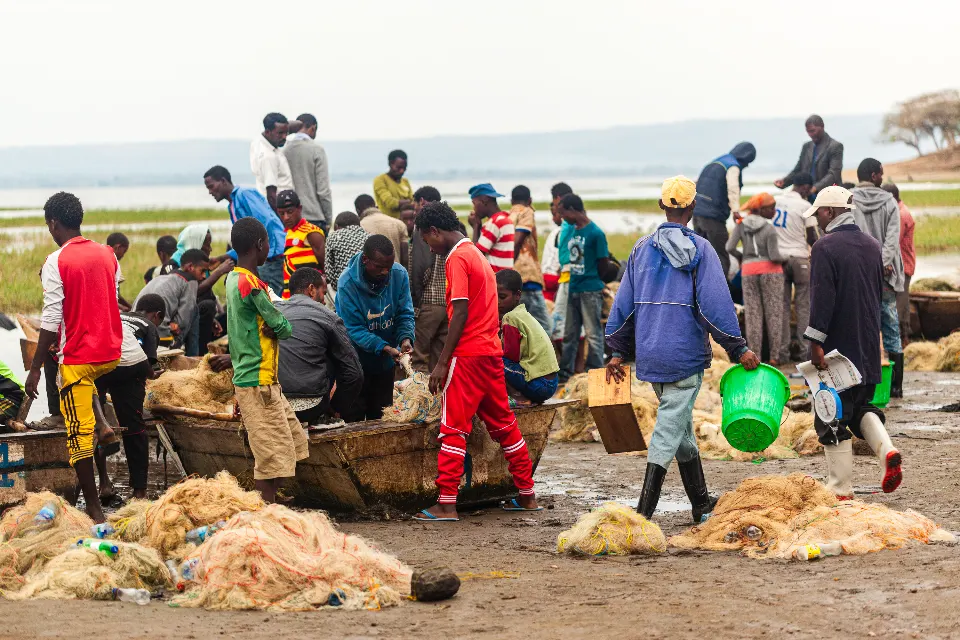 Etiopía. Lago Awasa. Fishermen