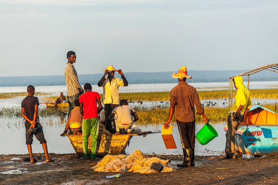 Etiopía. Lago Awasa. Fishermen
