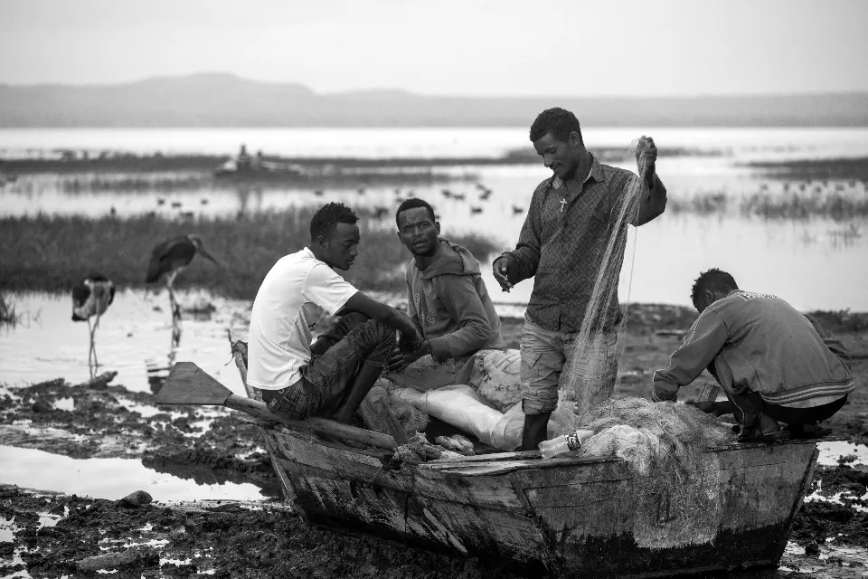 Etiopía. Lago Awassa. Fishermen