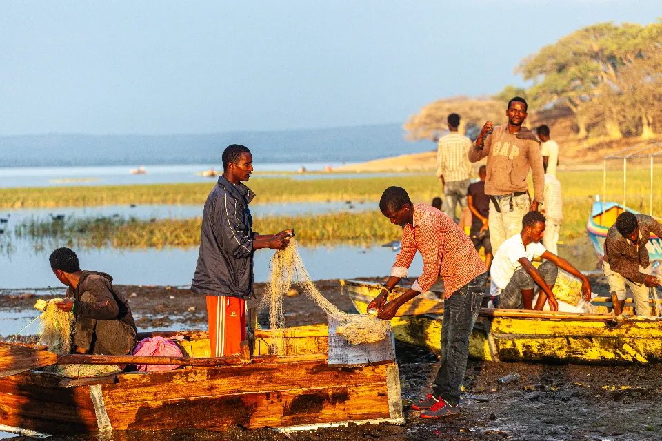 Etiopía. Lago Awasa. Fishermen