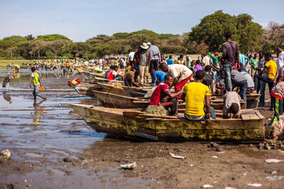 Etiopía. Lago Awasa. Fishermen