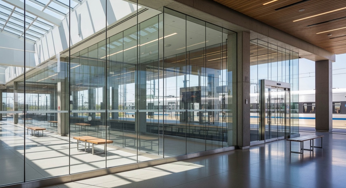 Fire-rated glass application