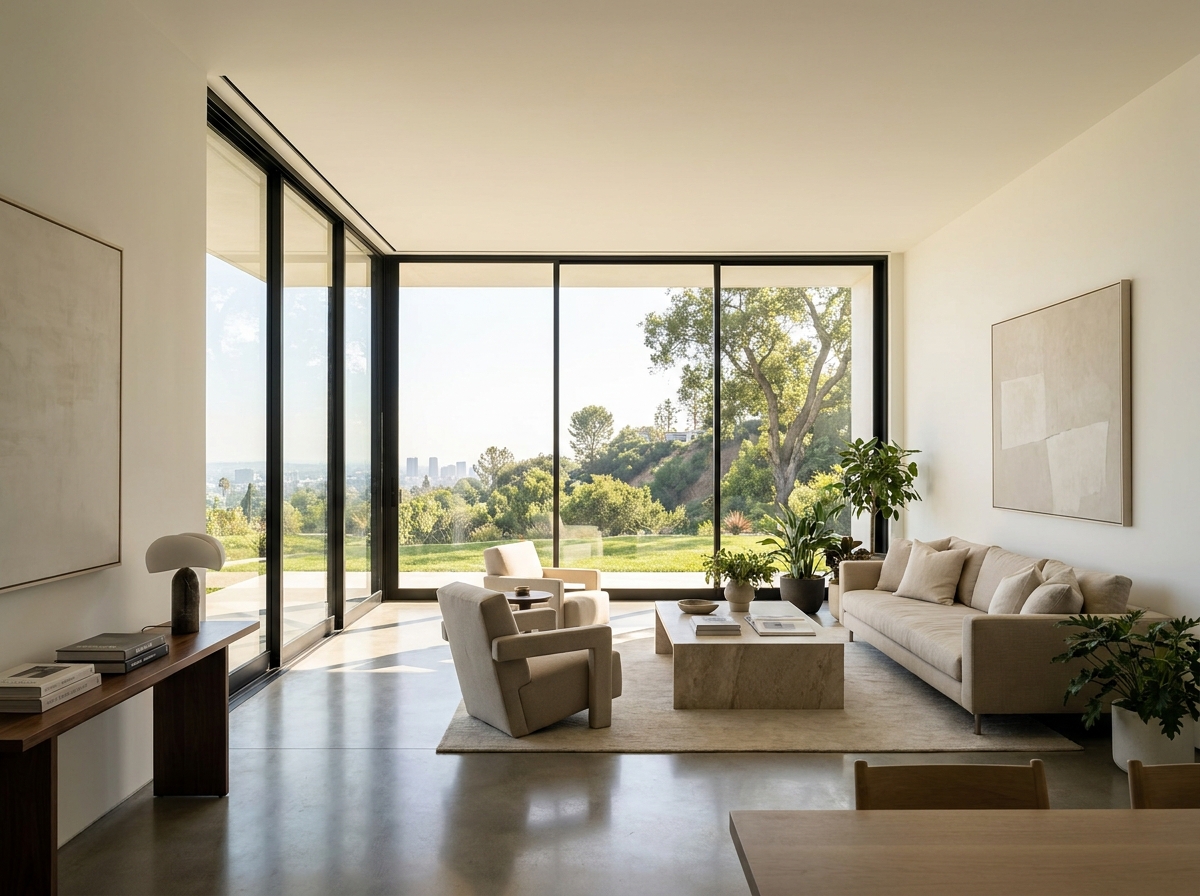 Luxury home with large modern windows, showcasing expert residential glazing consultation & design services in CA and AZ.