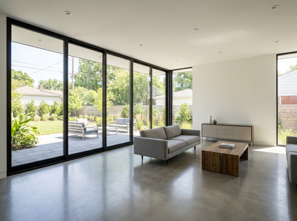 Modern residential sliding glass doors in California and Arizona, expertly installed after professional Consultation & Design Services.