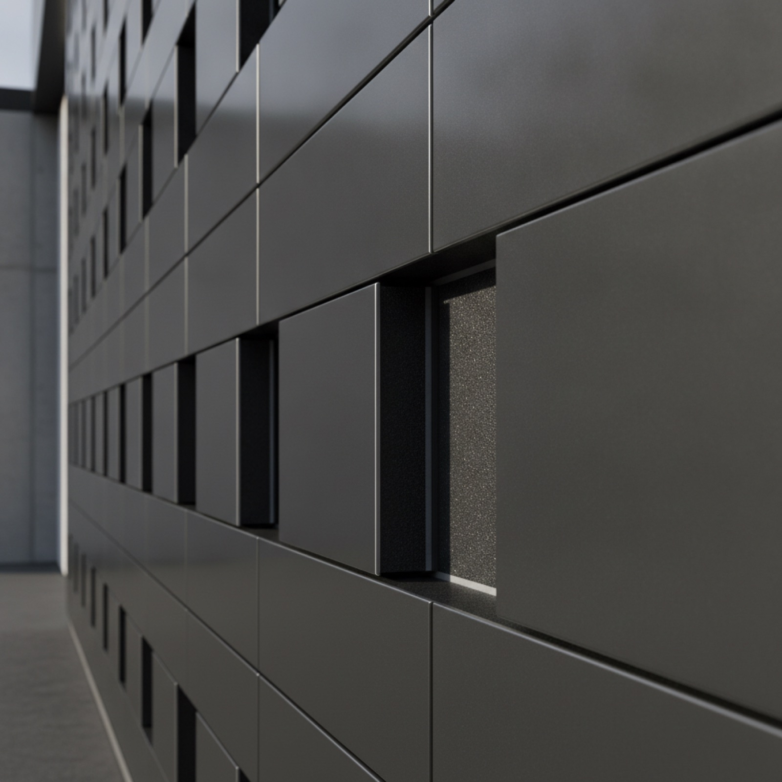 Aluminum composite panel with smooth finish showing edge detail and routed construction