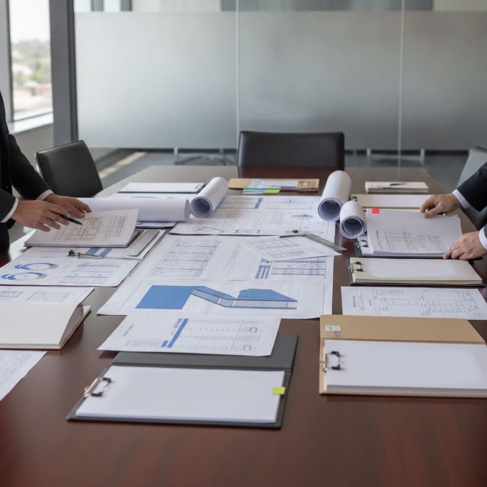 Multiple glazing RFQ bids and technical specifications arranged for comparative analysis