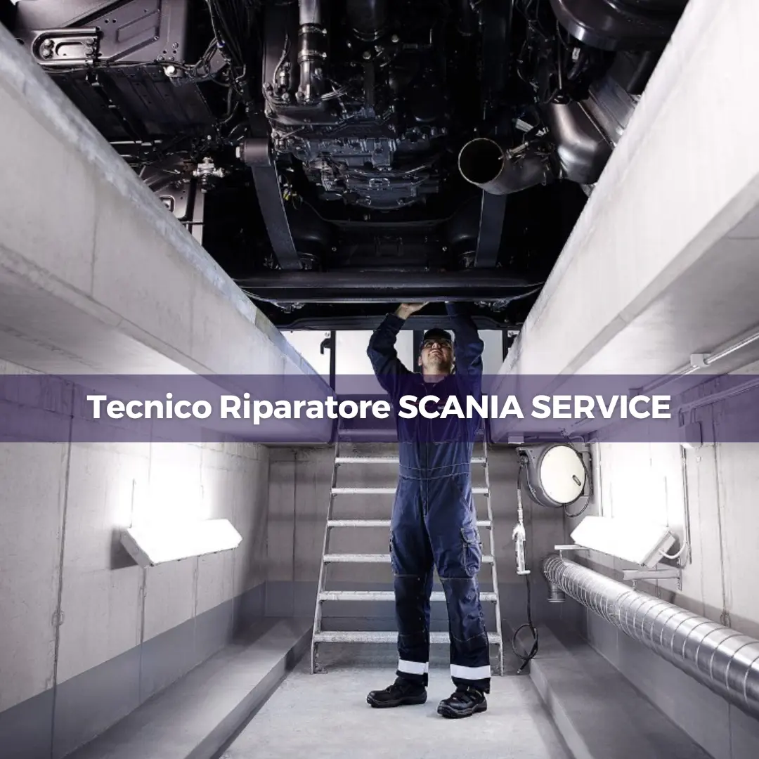 Tecnico Scania Rangoni e Affini sede di Verona al lavoro in officina