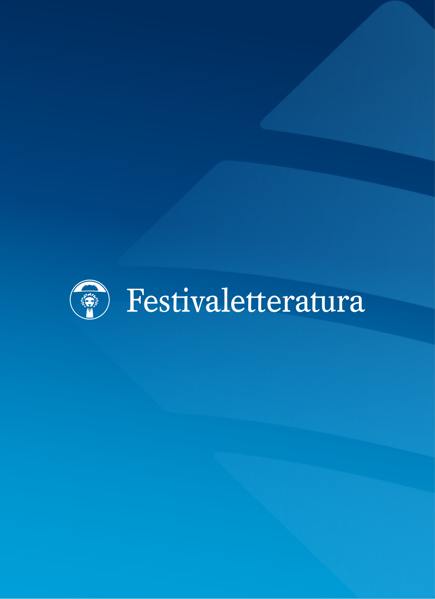 Logo del Festivaletteratura su sfondo blu.
