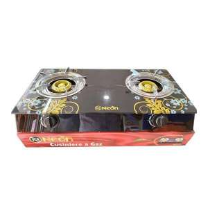 Cuisinière à gaz vitrée 2 foyers Néon avec allumage automatique