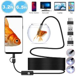 Caméra endoscopique Android 3 en 1 7MM, type-c USB Micro USB, Endoscope d'inspection, boroscope 6LED IP67 étanche pour Smartphone PC