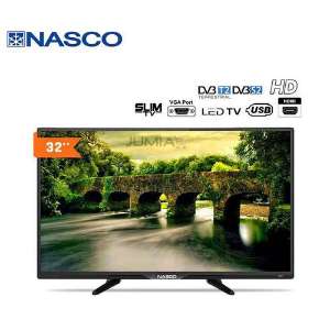 Nasco Slim TV LED 32" - HD - Décodeur Intégré - Régulateur De Tension - HDMI - USB - VGA - Noir