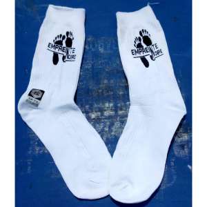 Chaussette Empreinte Noire - Blanc