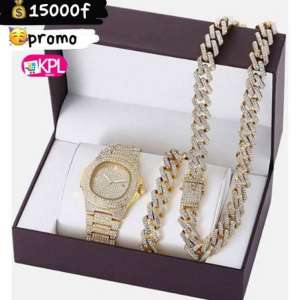 Pack Bijoux - Montre - Bracelet - Chaîne - Homme