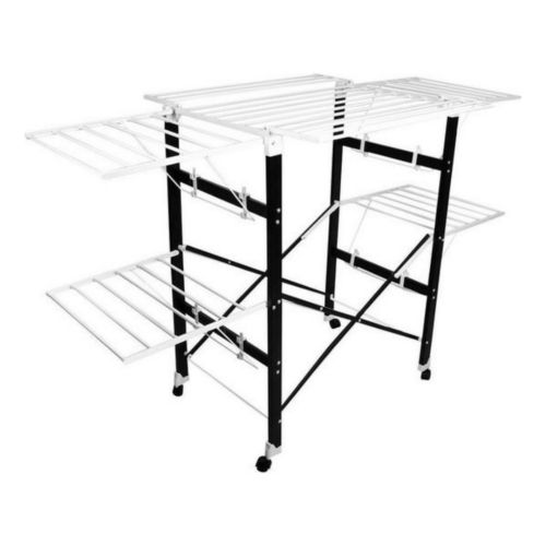 Séchage du linge solide sur Roues - Mobile et pliant - pliant séchage étendoir rack Sèche - linge - Wasrek à Vêtements - Pour intérieur et extérieur