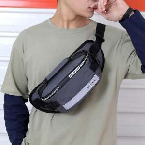 Sac de poitrine en Nylon pour hommes, sacoche à bandoulière, pochette de téléphone d'extérieur, sac de taille décontracté pour voyage, sac de ceinture pour hommes