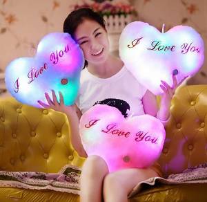 LED Lumineux Cœur en peluche Coussin Oreiller en peluche