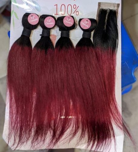 Mèche Lisse - Noir Rouge