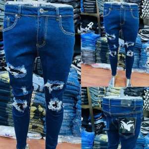 Jeans Pantalon Bleu Stylé - Vêtement Homme