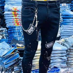 Jeans Pantalon Noir Stylé - Vêtement Homme