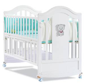 Lit en bois multifonction 3 en 1 pour bébé 100x55CM, ensemble de literie Portable, berceau pour bébé, tour de lit