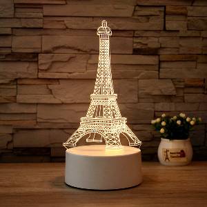 Lampe LED 3D en acrylique, veilleuse