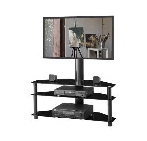 Support Télé avec Étagère de Rangement 3 niveaux