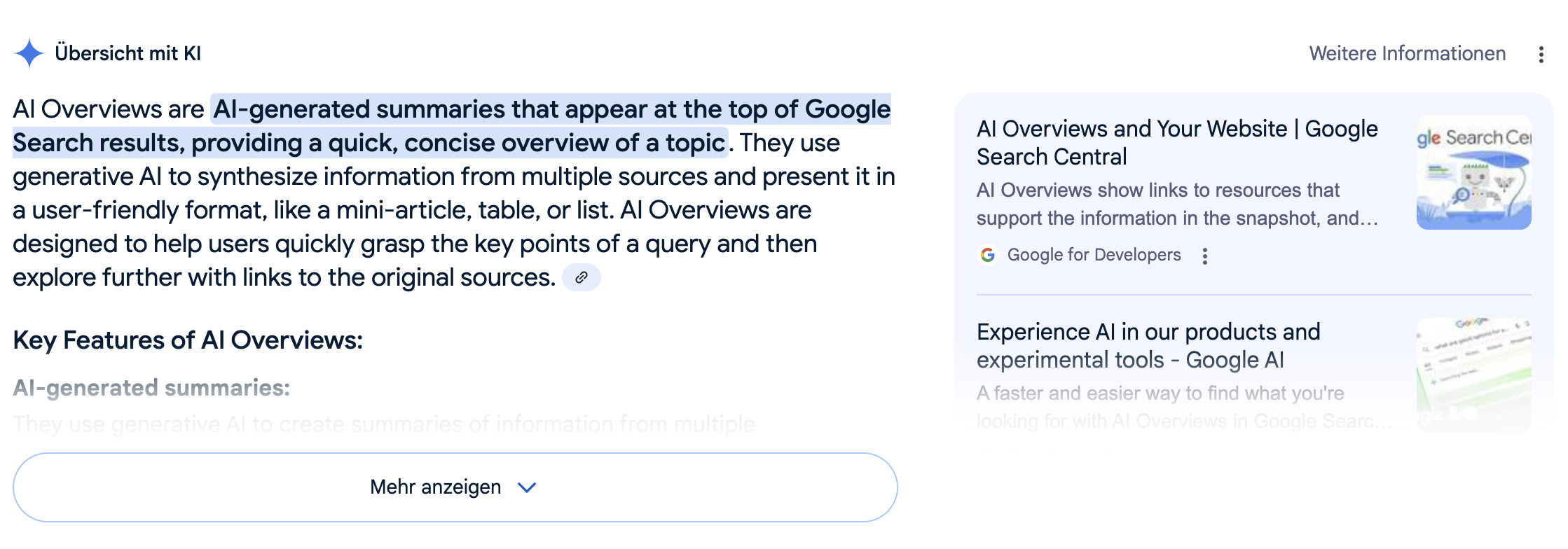 AI Overview from Google
