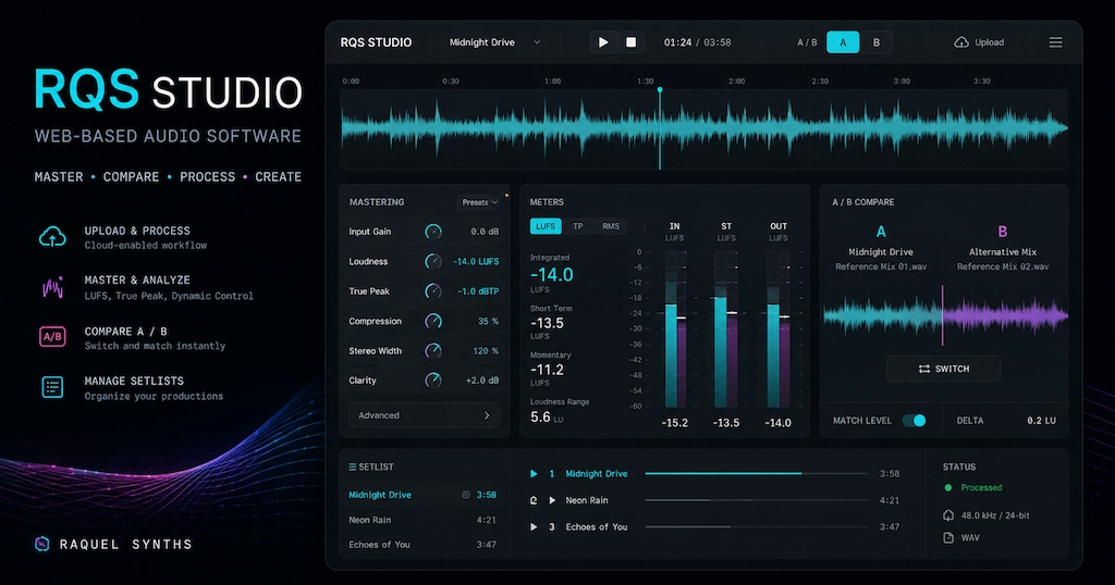SYSTEM LOG // How We Created RQS Studio: Mastering, Stems, Setlists, and Smart Links | RaQuel Synths