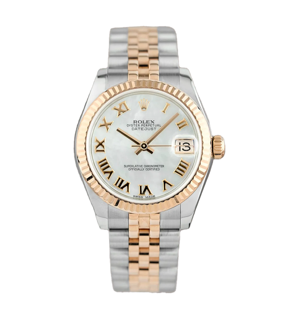 Rolex Datejust 26 Two Tone Everose Mother Of Pearl Roman Dial 179171 2014 Product ID #A3981
