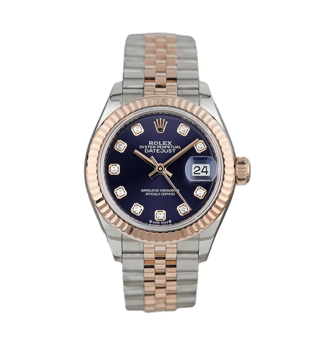 Rolex Datejust 28 Two Tone Everose Aubergine Dial With Diamonds 279171 2020