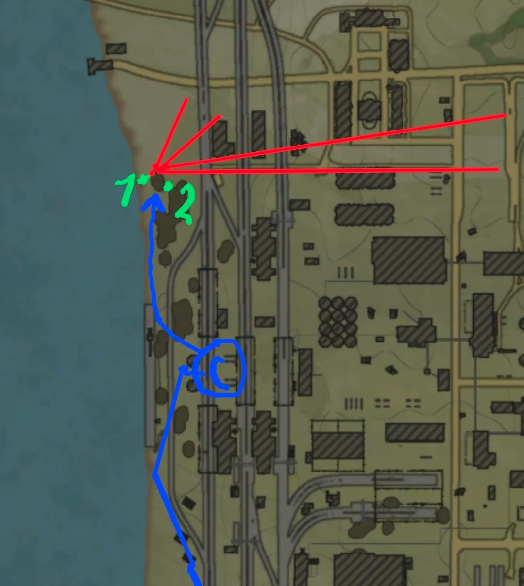 Tactical position on AbandonedFactory