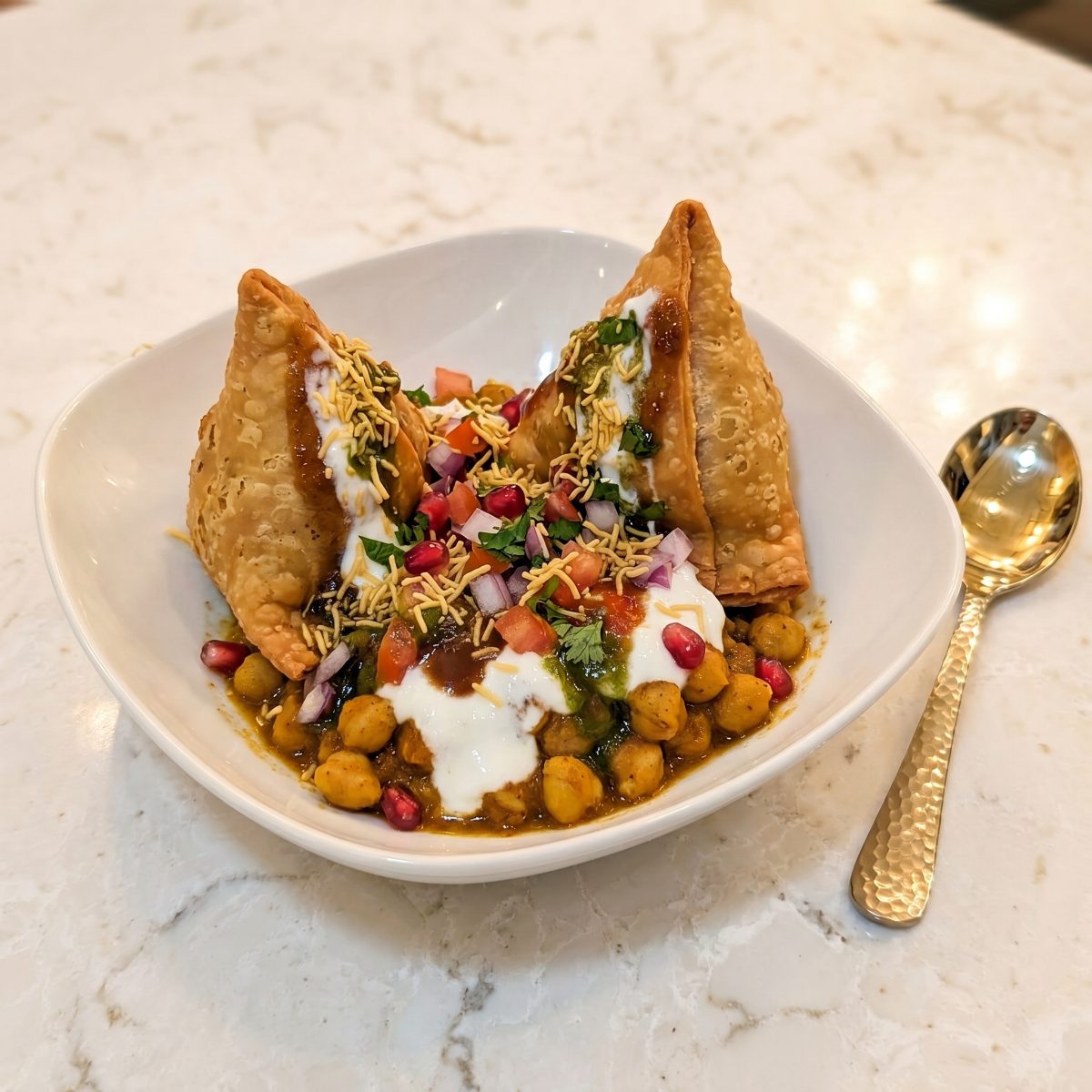 Samosa Chhole Chaat