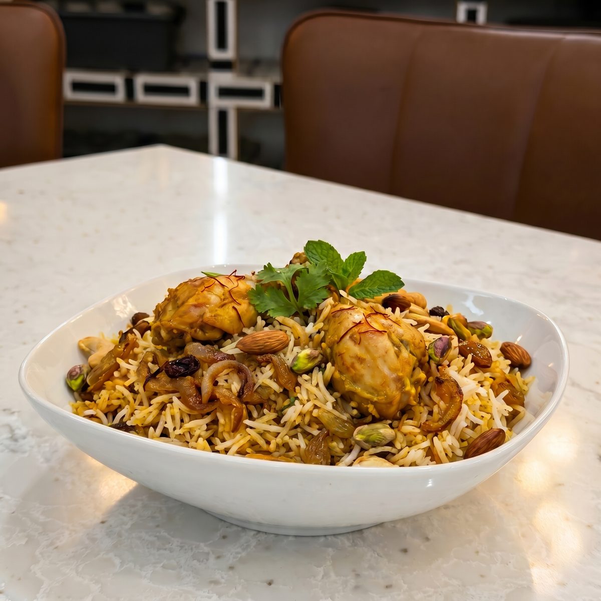 Kashmeeri Chicken  Biryani with Nuts
