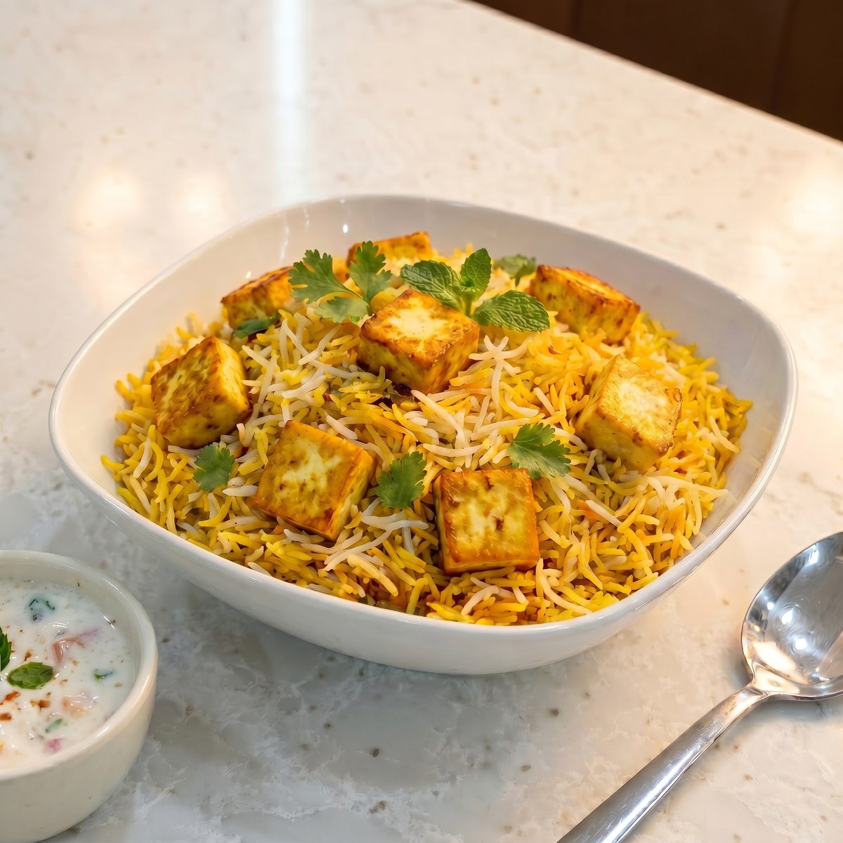 Kashmeeri Paneer Biryani with Nuts