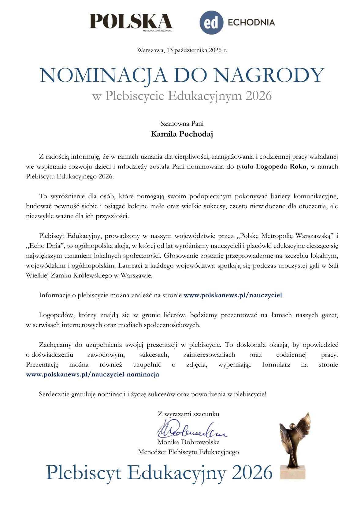 Nominacja Logopeda Roku 2026